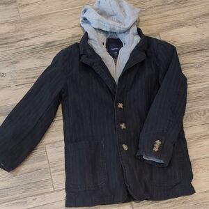 GapKids Navy Striped Blazer with Gray Hoodie
